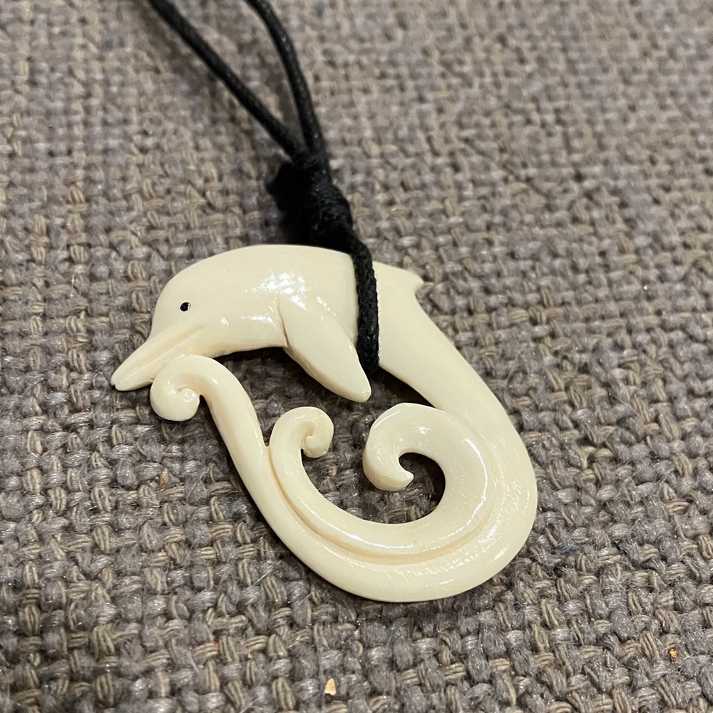 Cream Dolphin Pendant Necklace
